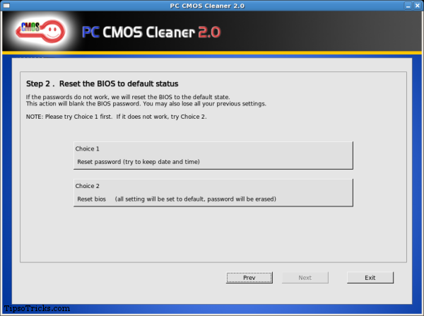 PC CMOS Cleaner screenshot