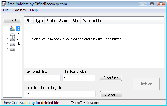 FREEUndelete data recovery tool