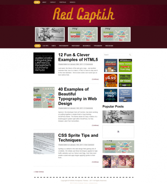 red-captik free wordpress theme