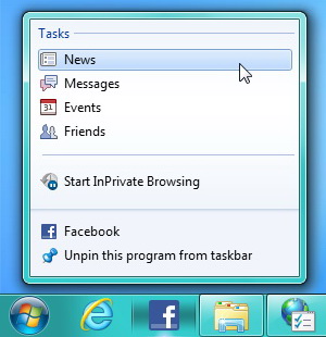 Realtime Facebook Notifications on Taskbar