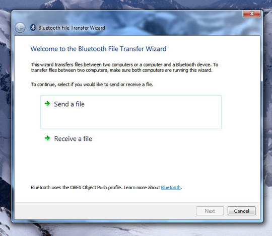 bluetooth file sender for windows xp