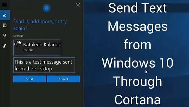 Send Text Messages from Windows 10 Through Cortana