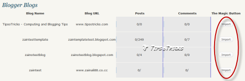 Wordpress Magic button to import blogger blog
