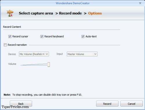 DemoCreator Set Recording Modes