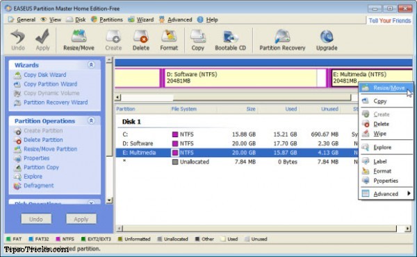 EASUES Partition Master Home Edition screenshot