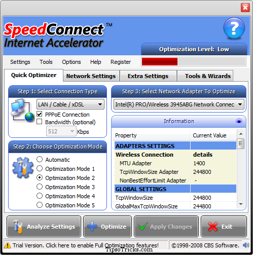 SpeedConnect Internet Accelerator screenshot