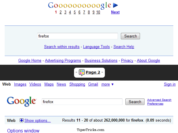 FastestChrome Automatic Google Search Pagination