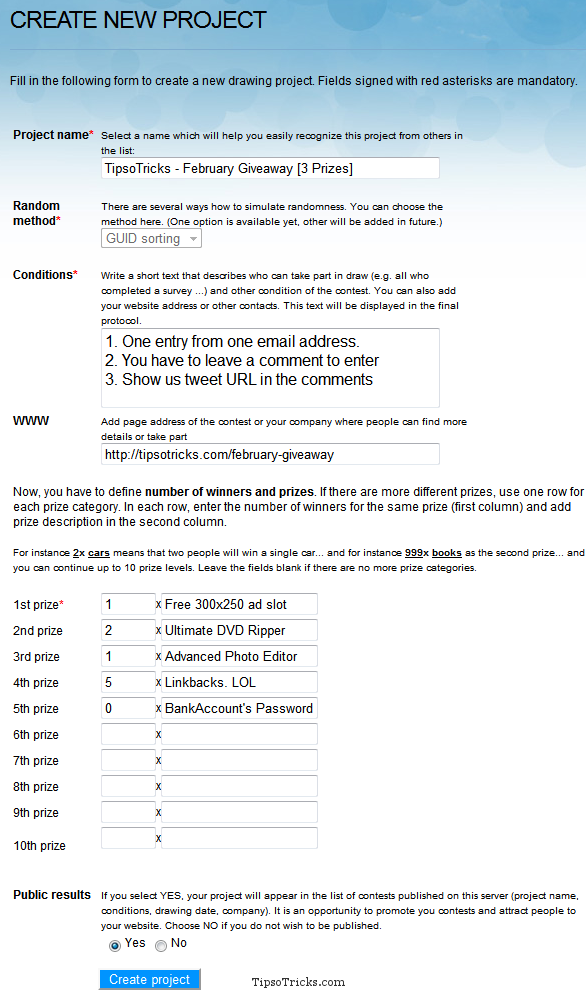 RandomPicker- Creating Draws