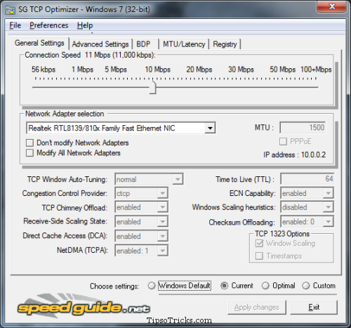 SG TCP Optimizer