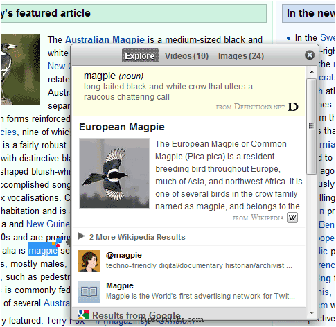 apture highlight firefox addon