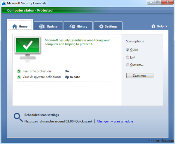 Microsoft Security Essentials 2 screenshot