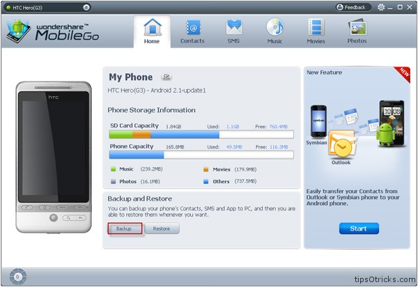 Wondershare MobileGo - screenshot