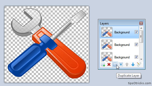 Duplicating layers in Paintnet