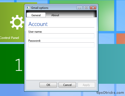 Mosaic Windows 8 Live Tiles Gmail Widget