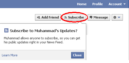 Facebook Subscribe Feature