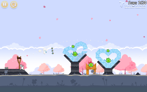 Angry Birds Seasons for PC - 2011 Hugs n Kisses Gameplay Angry Birds Seasons for PC - 2011 Hugs n Kisses Gameplay