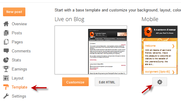 blogger blog mobile template