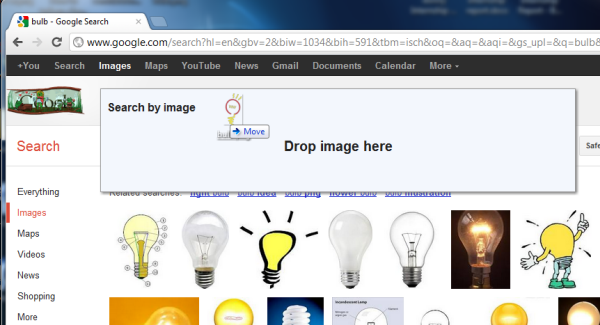 Image Search with Dragn Drop
