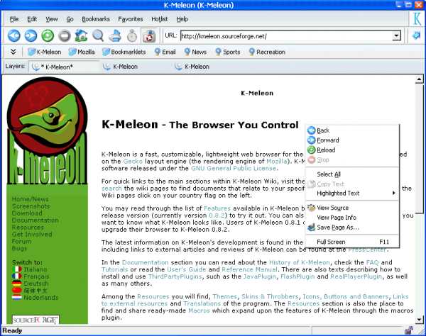 K Meleon Web Browser