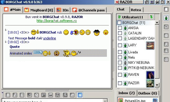 BORGChat free wifi chat software