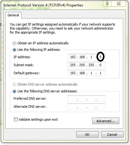 IP address settings