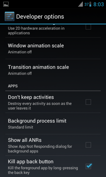 Custom ROM advance settings