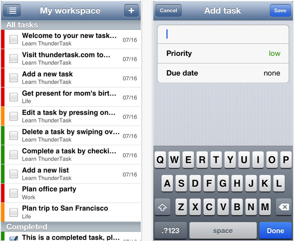 thundertask iPhone app