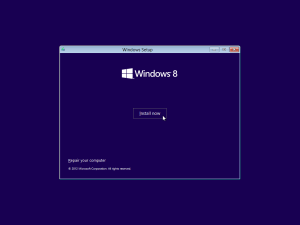 Install Windows 8