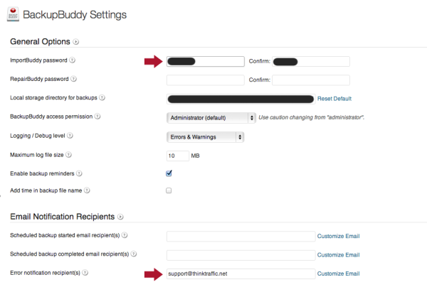 Frequency of backing up WordPress