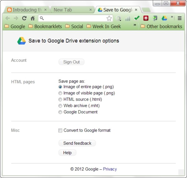 save to Google Drive from browser