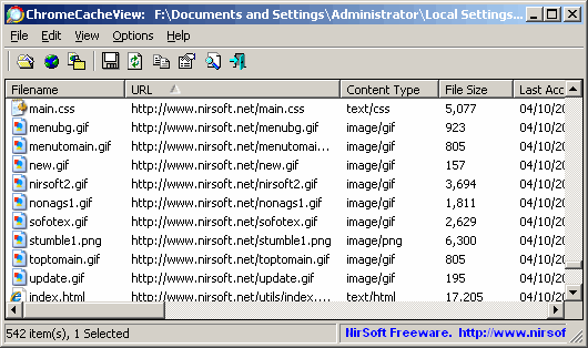 View Content in Cache Folder of Chrome