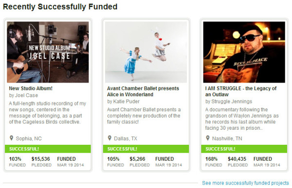 kickstarter funded projects