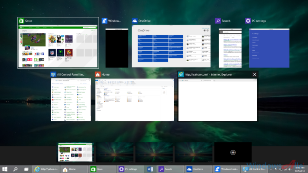 Windows 10 Task View Multiple desktops with apps on one