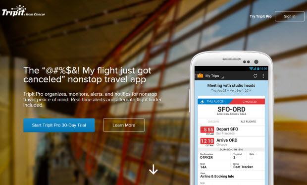 tripit screenshot