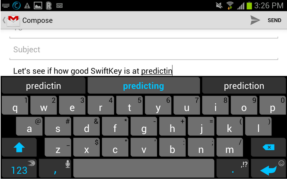 smartphone typing prediction