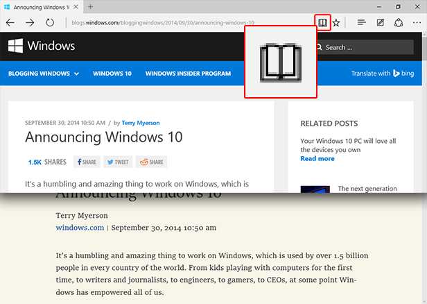 microsoft edge reader mode