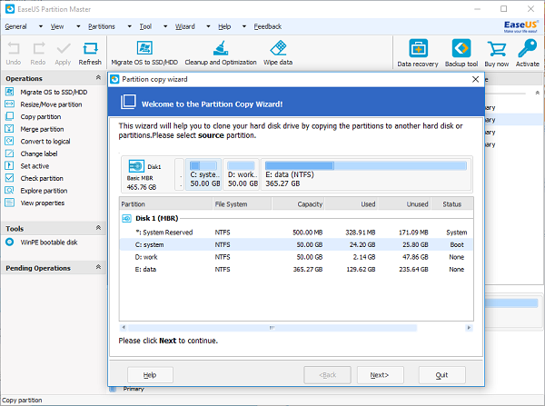 EaseUS Partition Copy